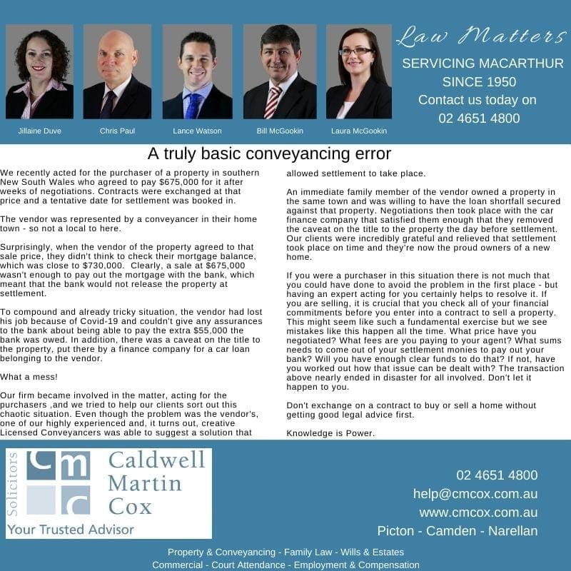 A truly basic conveyancing error (1)